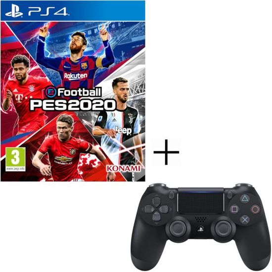eFootball PES 2020 Jeu PS4 + Manette PS4 Dualshock 4 + Voucher Fortnite