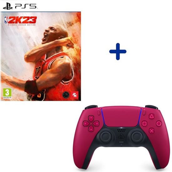Pack NBA 2K23 JORDAN PS5 : NBA 2K23 - Édition Michael Jordan Jeu PS5 + Manette PS5 DualSense Rouge
