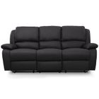Canapé Relaxation 3 places Simili cuir LEO - Noir - L193 x 93 x 96cm - LOUNGITUDE