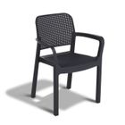 Lot de 6 fauteuils de jardin - Allibert by KETER - SAMANNA - En résine - Coloris : gris graphite - Empilable