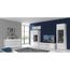 Komodee , Vitrine Armoire Tivoli, Blanc/Noir, Largeur 55cm x Hauteur