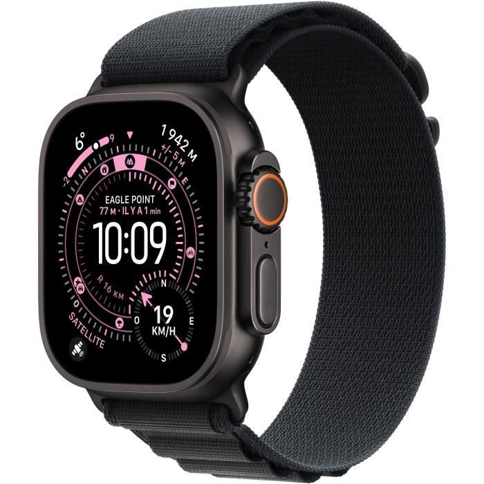 Apple Watch Ultra 3 GPS + Cellular - 49mm - Boîtier Black Titanium - Bracelet Black Alpine Loop - Small