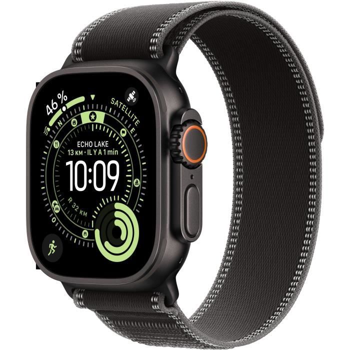 Apple Watch Ultra 3 GPS + Cellular - 49mm - Boîtier Black Titanium  - Bracelet Black/Charcoal Trail Loop - M/L