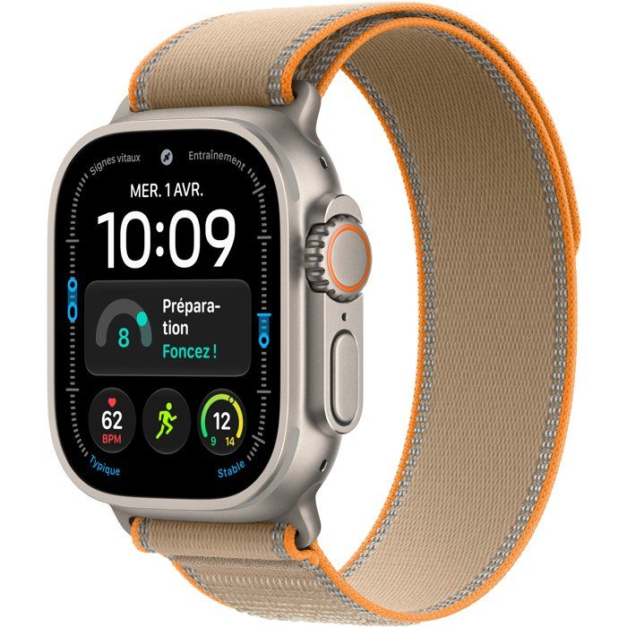 Apple Watch Ultra 4 GPS + Cellular 49 mm Boîtier en Naturel avec Boucle Trail Sable /