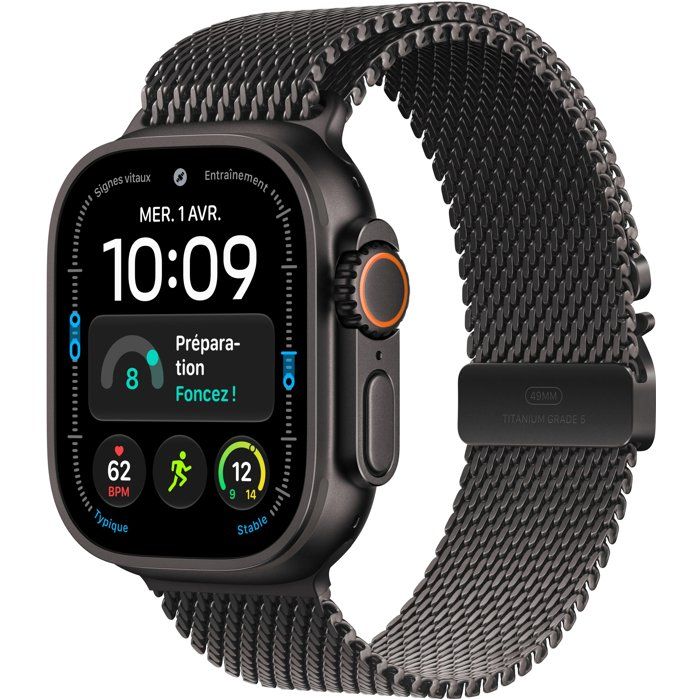 Apple Watch Ultra 4 GPS + Cellular 49 mm Boîtier en avec Boucle milanaise en