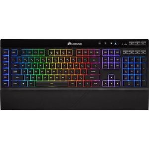 CORSAIR Clavier Gamer Membrane K57 RGB - Sans fil - Rétroéclairé RGB LED - Noir (CH-925C015-FR) CORSAIR Clavier Gamer Membrane K57 RGB - Sans fil - Rétroéclairé RGB LED - Noir (CH-925C015-FR)