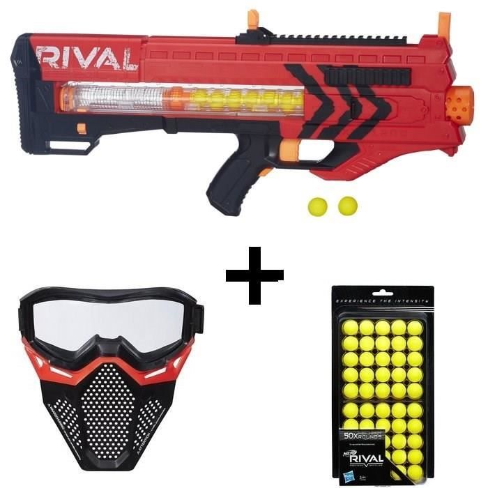 NERF RIVAL - Zeus MXV-1200 Blaster Rouge + Masque rouge + Recharges x50 -  Cdiscount Jeux - Jouets