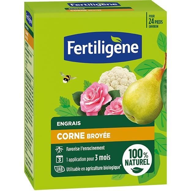 Engrais corne broyée UAB FERTILIGENE - FCOR12 - 1,2 kg - Pour l'enracinement -1 application pour 3 m