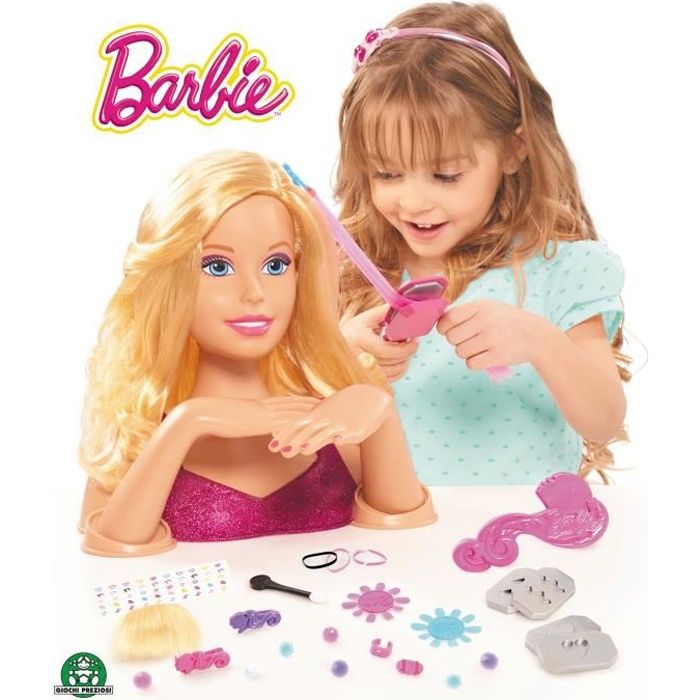 Tête à Coiffer Princesse Sirène 18 Cm - Cheveux Blonds Avec Mèches Colorées - 6 Accessoires Inclus - Jouet Pour Enfants Dès 3 Ans