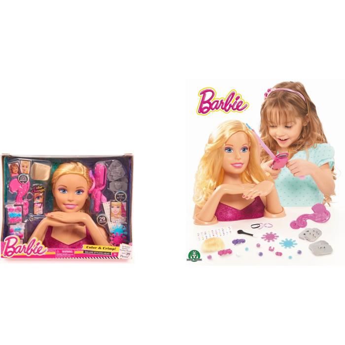 Barbie, Tête à Coiffer Basic, 20 pièces incluses, Jouet pour enfants dès 3  ans, GIOCHI PREZIOSI, BAR28