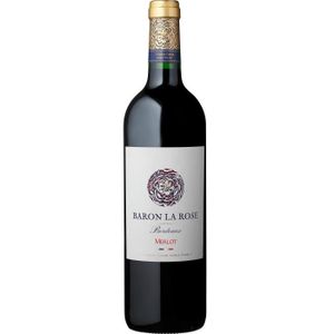 VIN ROUGE Baron La rosé Merlot 2022 Bordeaux - Vin rouge de 