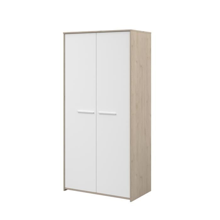 Armoire De Chambre Enfant Panneau De Particules Chene Jackson Et Blanc 2 Portes Style Contemporain 90 X 186 5 X 51 5 Cm Cdiscount Maison Armoire De Chambre Enfant Panneau De Particules Chene Jackson Et Blanc 2 Portes Style Contemporain 90 X 186 5 X 51 5 Cm Cdiscount Maison