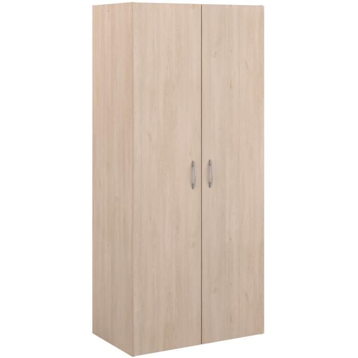 Armoire - EASY LIFE - Décor Chêne clair - 2 portes battantes - L802 x H180 x P497cm - PARISOT