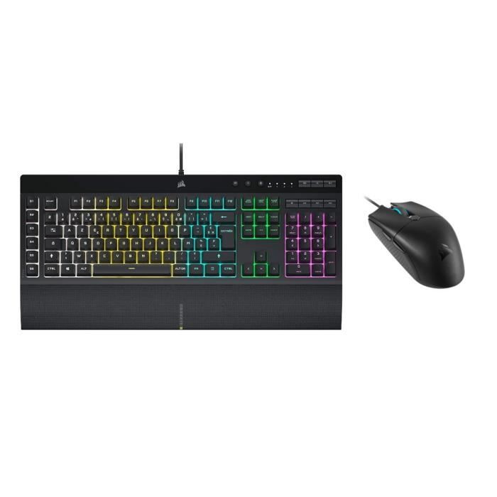 Pack CORSAIR Clavier Gamer Membrane K55 RGB PRO + Souris Gamer KATAR PRO  LED RGB Noire - Cdiscount Informatique