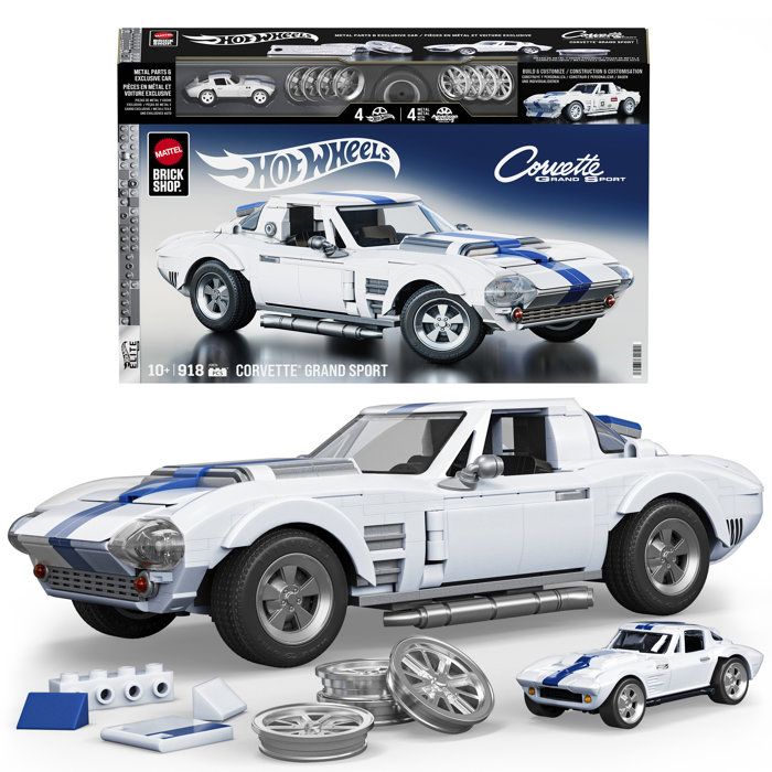 Jeu de construction - HOT WHEELS - JGR31 - Brick Shop Corvette Grand Sport - 918 pièces - Série Elite - Dès 10 ans