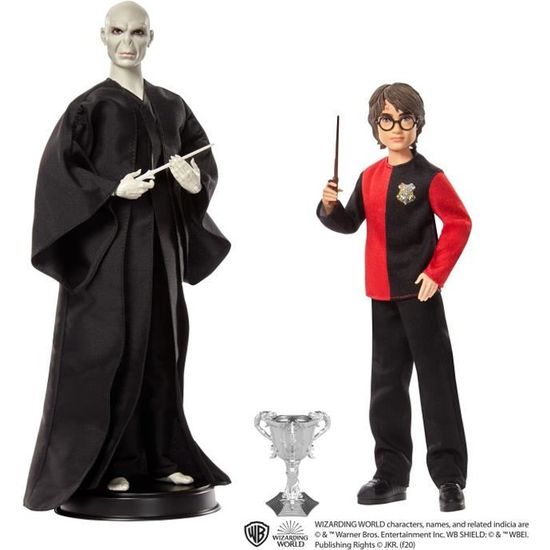 Poupées Harry Potter et Voldemort - Figurines articulées avec baguettes de sorcier - Dès 6 ans