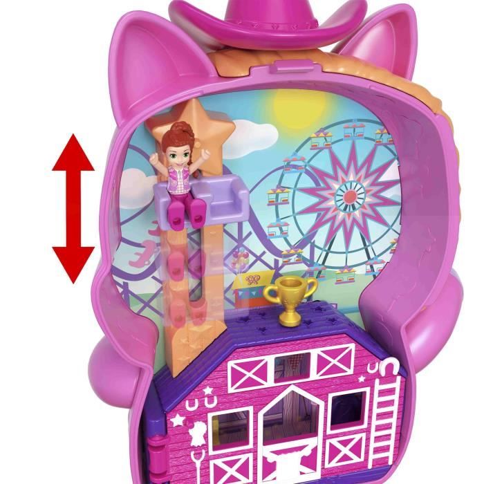 Polly Pocket Coffret Oursons et Myrtilles, jouet de voyage avec 1 mini- figurine, un animal et des accessoires sur le thème des fruits, JKC48