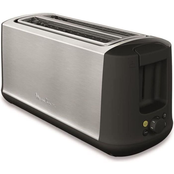 MOULINEX Subito Grille-pain, Longue fente, Thermostat 7 positions, Réchauffe et décongèle, Remontée haute LS260800 - Electroménager