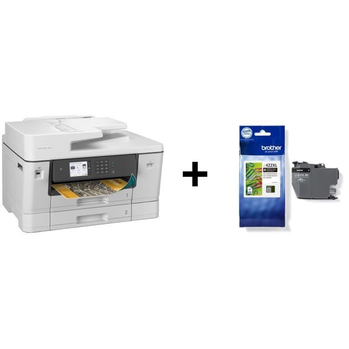 Pack BROTHER : Imprimante Multifonction - Business Smart - Jet dencre - A3 - Couleur - Wi-Fi + Cartouche noire haute capacité 3000p