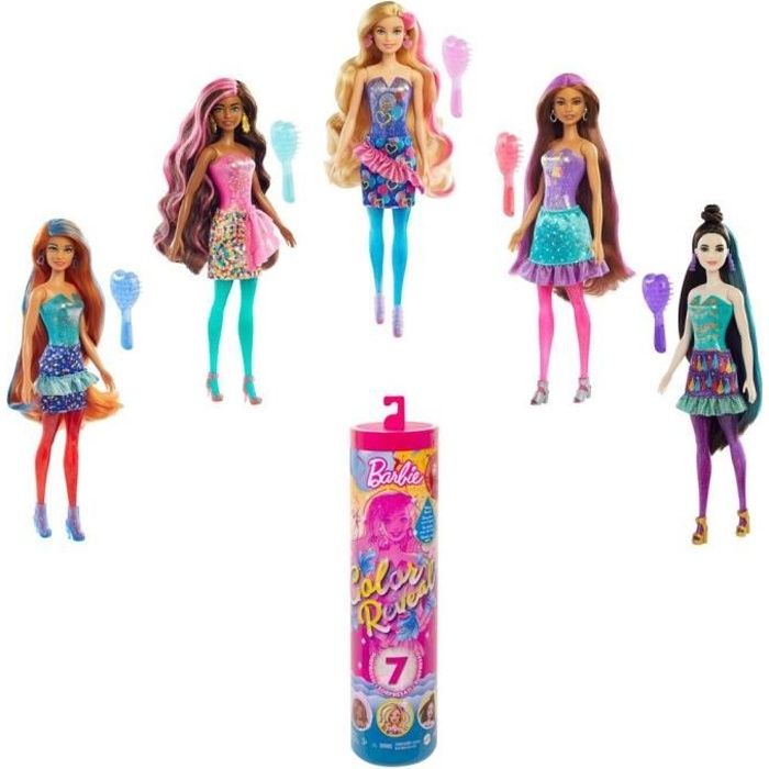 Barbie - Poupée Color Reveal Fête - BARBIE - Poupée Mannequin - 7 surprises  - Dès 3 ans - Cdiscount Jeux - Jouets