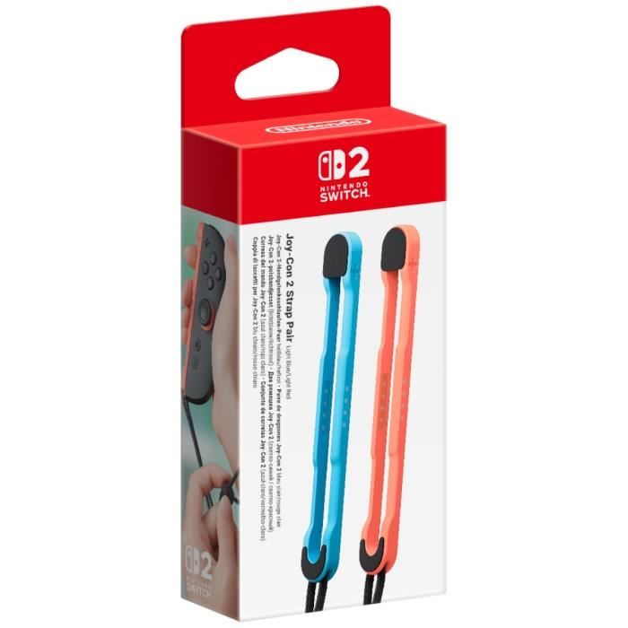 Améliorez votre expérience de jeu avec les dragonnes Joy-Con 2 en Bleu Clair et Rouge Clair pour Nintendo Switch 2. Ces dragonnes offrent une meilleure stabilité lors des jeux et s'installent facilement grâce à un bouton d'éjection. Parfaites pour une utilisation confortable et sécurisée.