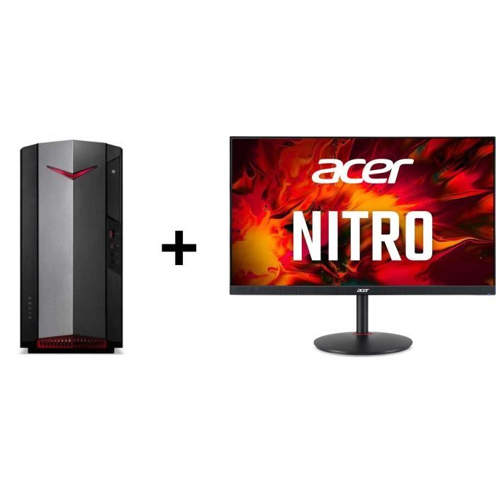Pack ACER : Unité Centrale NITRO N50-620 - i5 - RAM 8Go - 512Go SSD -  RTX3060 - W10F + Écran XV242Y - 23,8\