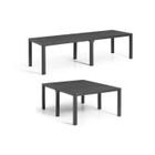 Table de jardin - Rectangulaire - Coloris : gris graphite - En résine - Modulable 3 en 1 - JULIE DOUBLE - Allibert by KETER