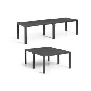 TABLE DE JARDIN  Table de jardin - Allibert by KETER - Julie - Rectangulaire - Gris graphite - Modulable 3 en 1