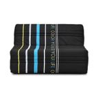GRUHIER Banquette BZ - Tissu Noir et bleu - L143 x P97 x H89cm - JOE