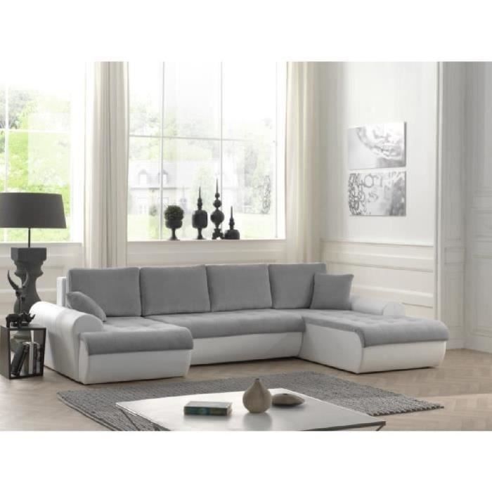 Jena Canapé Dangle Droit Convertible 3 4 Places Tissu Gris