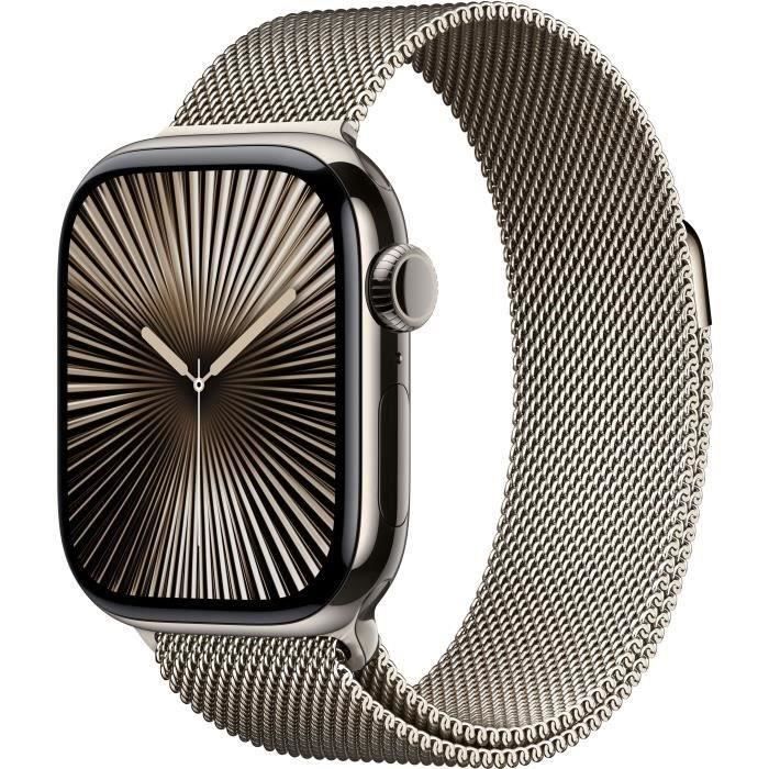 Apple Watch Series 10 GPS + Cellular - 42mm - Titane Natural - Bracelet Milanese Loop (2024) - Reconditionné - Etat correct - Apple