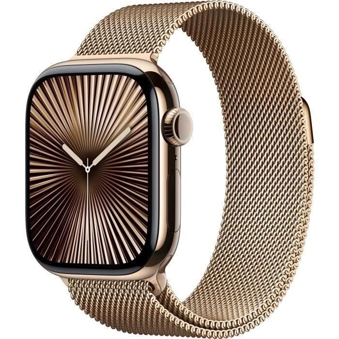 Apple Watch Series 10 GPS+Cellular 42mm Gold Titanium - Bracelet Gold Milanese Loop (2024) - Reconditionné - Etat correct - Apple