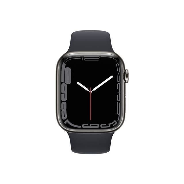 Apple Watch Series 7 GPS + Cellulaire - 45mm - Boîtier acier inoxidable Graphite - Bracelet s (2022) - Reconditionné - Etat correct - Apple