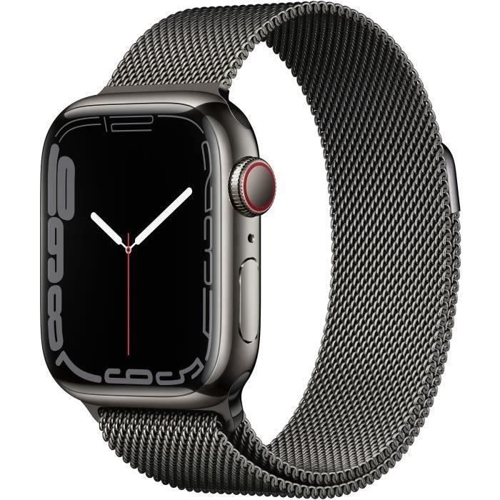 Apple Watch Series 7 GPS + Cellular - 41mm - Boîtier Graphite Stainless Steel - Bracelet Grap (2021) - Reconditionné - Etat correct Reconditionné - Apple reconditionné disponible sur Cdiscount Seconde Vie