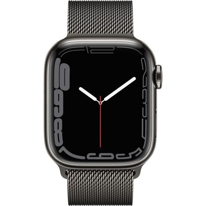 Apple Watch Series 7 GPS + Cellular - 41mm - Boîtier Graphite Stainless Steel - Bracelet Graphite - Reconditionné - Etat correct - Apple