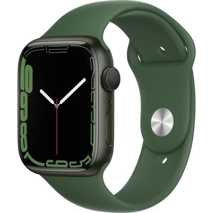Apple Watch Series 7 GPS - 45mm - Boîtier Green Aluminium - Bracelet Clover Sport (2021) - Reconditionné - Etat correct - Apple