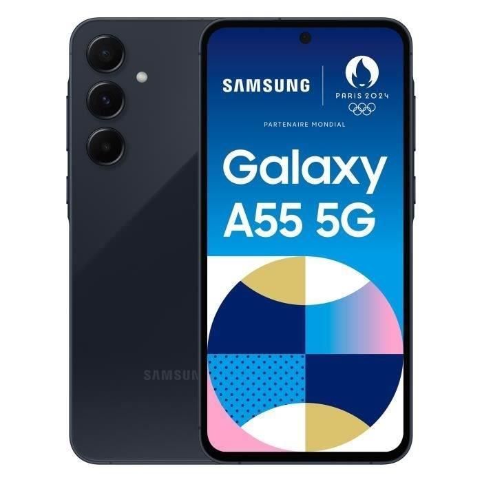 Samsung Galaxy A55 Smartphone 256 Go 5G Bleu nuit (2024) - Reconditionné - Etat correct