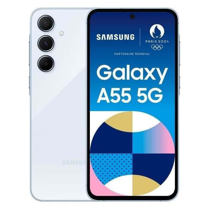 SAMSUNG Galaxy A55 5G Smartphone 128Go Bleu (2024) - Reconditionné - Etat correct