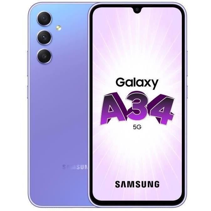 SAMSUNG A34 128Go 5G Lavande (2023) - Reconditionné - Etat correct