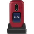 Doro 6060 LS Red Téléphone portable SENIOR - Touche SOS - Gros caractères-0