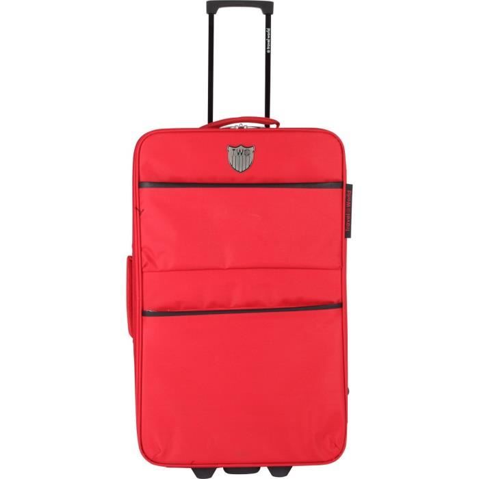 Valise Trolley Travel World Rouge - 70 Cm (XL) - ABS Et 4 Roues - Occasion