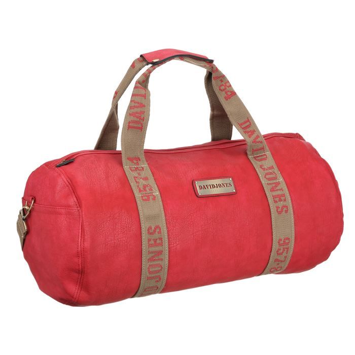 DAVID JONES Sac de Voyage Polochon Synthetique 55 cm Rouge