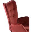 VIGGO Fauteuil - Tissu velours rouge - Style scandinave - L 68 x P 73 cm-3