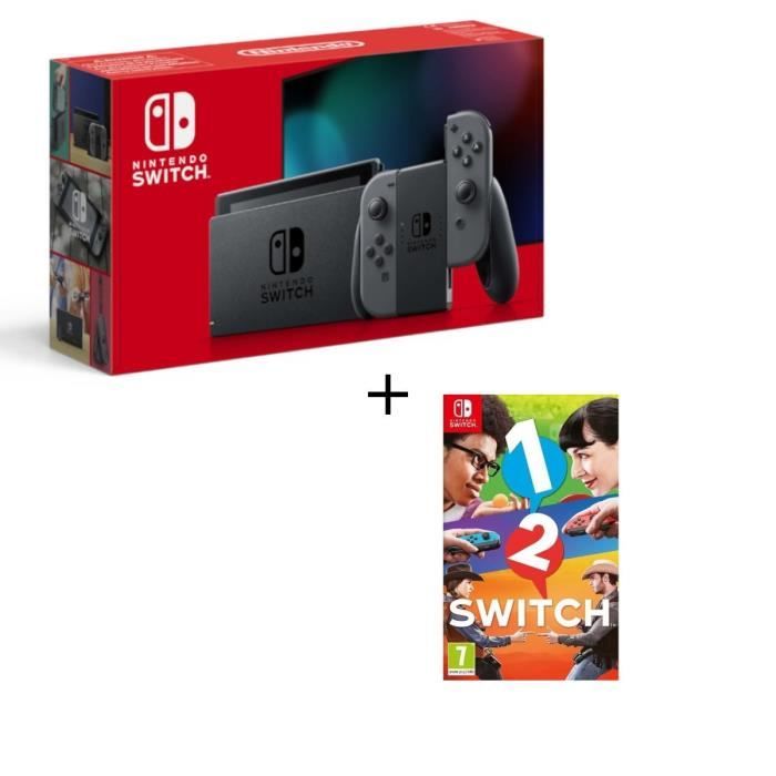 Console Nintendo Switch gris + Paire de JoyCon gris + Jeu 12Switch Cdiscount Jeux vidéo