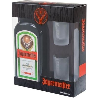 Coffret PartyPack - Liqueur Jägermeister 35,0% Vol. 175cl + 4 verres  éco-cups + 1 pompe - La cave Cdiscount