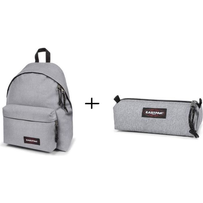 Trousse scolaire sundey grey gris clair Eastpak