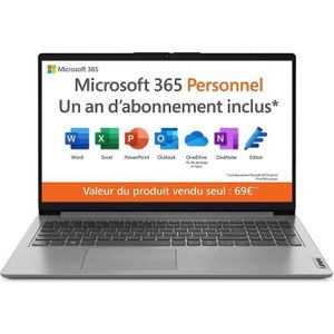 ORDINATEUR PORTABLE PC Portable LENOVO IdeaPad 1 15IGL7 | Windows 11 +