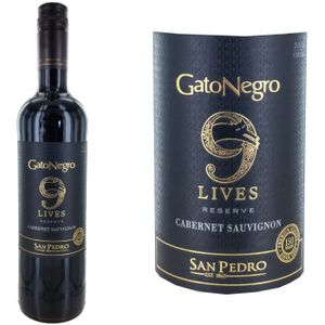 VIN ROUGE Gato Negro 9 lives San Pedro Cabernet Sauvignon - 