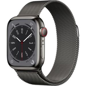 MONTRE CONNECTÉE Apple Watch Series 8 GPS + Cellular - 41mm - Boîtier Graphite Stainless Steel - Bracelet Graphite Milanese Loop