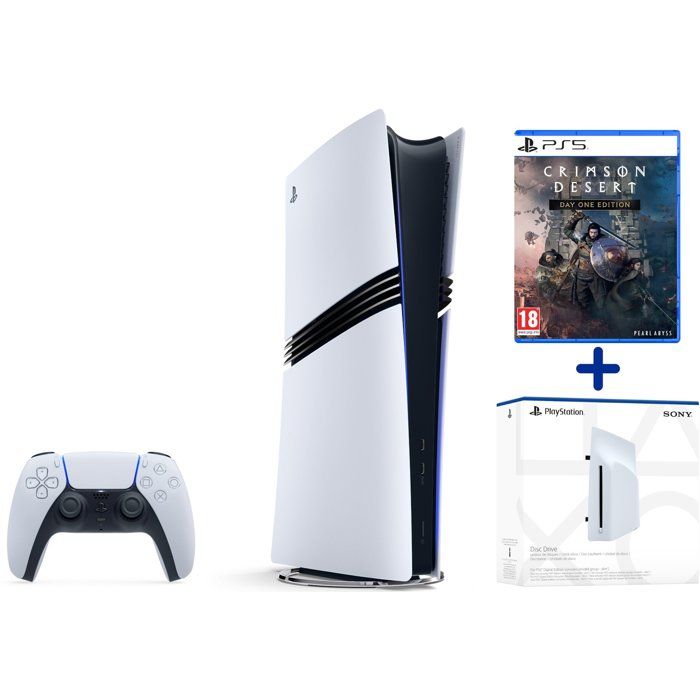 Pack PS5 Pro : Console PlayStation 5 Pro + Lecteur de disques + Crimson Desert - Day One Edition Pack PS5 Pro : Console PlayStation 5 Pro + Lecteur de disques + Crimson Desert - Day One Edition